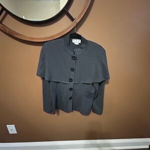 J.S.S Vintage Cape Sweater Mock Neck Sz L Ptp 20 Gray